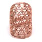 Ring bloem des levens messing koperkleur -- 3x2 cm - Afbeelding 3