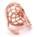 Ring seed of life messing koperkleur -- 3.5x3 cm - Afbeelding 2