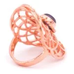 Ring seed of life met amethist koperkleur -- 3.6x2.2 cm - Afbeelding 2