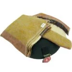 Meditatie omslagdoek geel met strepen -- 200x80 cm - Afbeelding 2