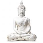 Boeddha in Meditatie wit Thailand -- 760g; 20x11x27.5 cm