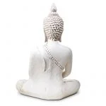 Boeddha in Meditatie wit Thailand -- 760g; 20x11x27.5 cm - Afbeelding 2