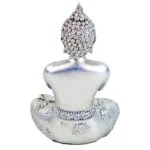 Biddende Boeddha zilverkleurig Thailand -- 105g;7.5x5x11.5cm - Afbeelding 3