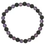 Armband lava/amethist -- 19 cm - Afbeelding 2
