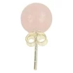 Rozenkwarts oorstekers 925 zilver -- 0.8 cm - Afbeelding 2