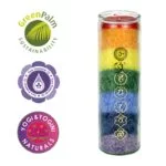 Geurkaars stearine 7 chakra's -- 21x6.5 cm - Afbeelding 2