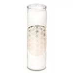 Geurkaars stearine Bloem des Levens wit -- 21x6.5 cm - Afbeelding 3