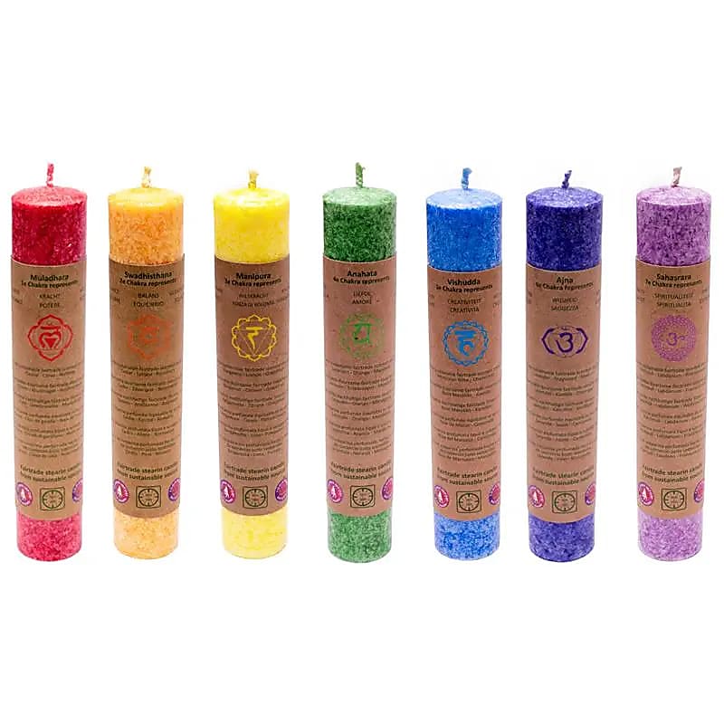 668_bbb7cc83-427d-4ea4-bda8-89066b5f887d Geurkaarsen 7 chakra's - 21x2.2 cm - Afbeelding 1