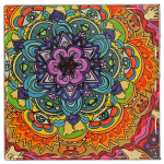 Mandala onderzetters keramiek set van 4 -- 10x0.5 cm - Afbeelding 3