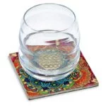 Mandala onderzetters keramiek set van 4 -- 10x0.5 cm - Afbeelding 4