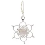 Oorbellen lotus 925 zilver met rozenkwarts -- 3 cm - Afbeelding 2
