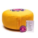 Meditatiekussen 3e chakra geborduurd -- 33x17 cm