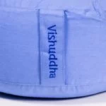 Meditatiekussen 5e chakra Vishuddha geborduurd -- 33x17 cm - Afbeelding 2