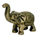 Minibeeldje olifant messing -- 185 g; 7x7.5 cm - Afbeelding 2