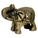 Minibeeldje olifant messing -- 185 g; 7x7.5 cm - Afbeelding 2