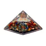 Bloem des levens chakra piramide met kristalpunt -- 7x7x6cm - Afbeelding 2