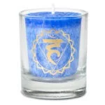 Votief geurkaars 5e chakra in geschenkdoos