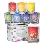Set: 7 chakra votief geurkaarsen in geschenkdoos
