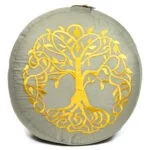 Meditatiekussen grijs levensboom bio katoen -- 33x17 cm - Afbeelding 2