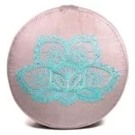 Meditatiekussen grijs lotus bio katoen -- 33x17 cm - Afbeelding 2