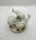 Witte oliebrander met 3 olifanten en los schaaltje - Afbeelding 2