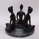 Oliebrander met schaaltje - 3 yoga figuren - zwart - Afbeelding 2