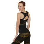 Yoga top Om naadloos biokatoen zwart M-L - Afbeelding 2