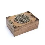 Tarotdoos - Sieradendoos - Bloem Des Levens - Mangohout -  18 cm x 12 cm x 7 cm