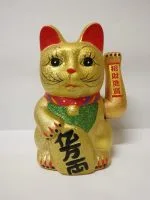 Lucky Cat goud bewegende arm - 18 cm
