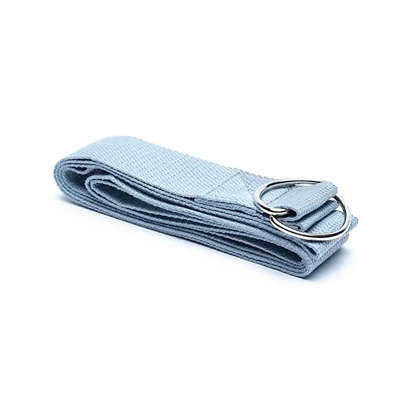 41123 Yoga riem D-ring grijs katoen -- 183x4 cm - Afbeelding 1