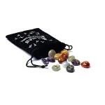 Runen Orakelset 7 chakra's in fluwelen tasje  ±1.5 cm