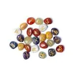 Runen Orakelset 7 chakra's in fluwelen tasje  ±1.5 cm - Afbeelding 3