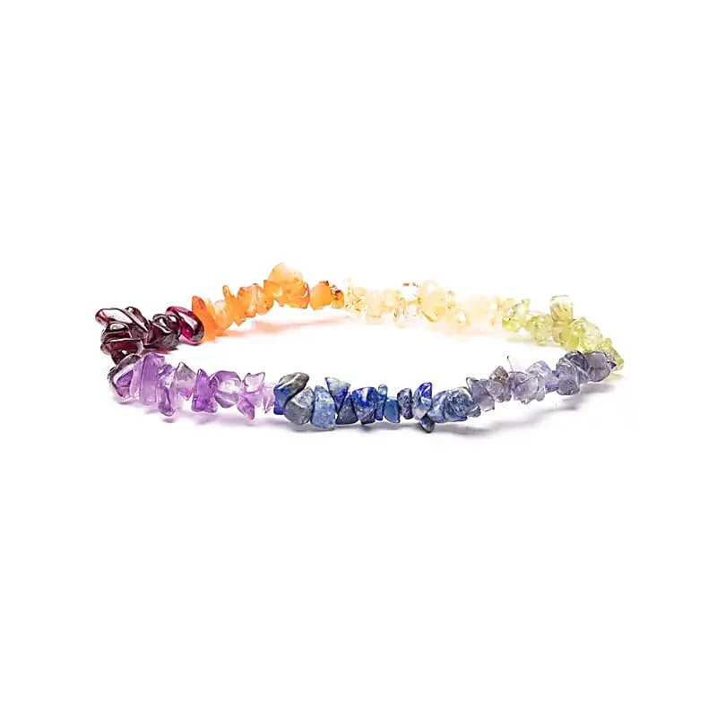 13294 Armband 7 chakra chips elastisch - Afbeelding 1