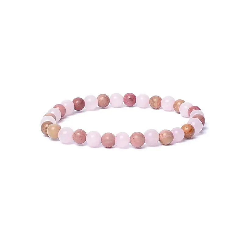 12641 Armband rozenkwarts/ thuliet AA kwaliteit elastisch – ± 6 mm - Afbeelding 1