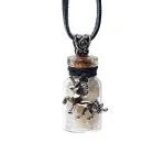Geschenkflesje aan koord met multicoloured maansteen en eenhoorn -  3.6 cm