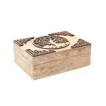 Tarotdoos levensboom mangohout - 18 cm x 12 cm