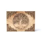 Tarotdoos levensboom mangohout - 18 cm x 12 cm - Afbeelding 3