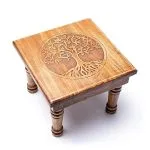 Houten bijzettafel levensboom -  30 cm x 30 cm x 23 cm