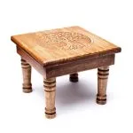 Houten bijzettafel levensboom -  30 cm x 30 cm x 23 cm - Afbeelding 2