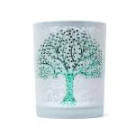 Sfeerlicht matglas/metallic Levensboom - 10 cm x 12.5 cm - Afbeelding 3