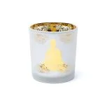 Sfeerlicht matglas/metallic Boeddha - 7,3 cm x 8 cm