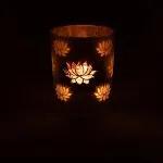 Sfeerlicht matglas/metallic Lotus - 10 cm x 12.5 cm - Afbeelding 3