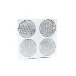 Metalen Bloem des Levens sticker zilver 4x - 7,5 cm x 8 cm