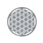 Metalen Bloem des Levens sticker zilver 4x - 7,5 cm x 8 cm - Afbeelding 3