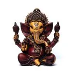 Ganesha beeld rood/oker - 23 cm