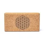 Yoga prop steunblok kurk bloem des levens mandala - 23 cm x 12 cm x 7.5 cm