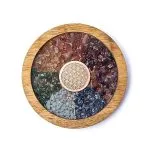 Onderzetter hout Chakra's & Bloem des Levens - 10 cm x 1.7 cm - Afbeelding 3