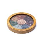 Onderzetter hout Chakra's & Bloem des Levens - 10 cm x 1.7 cm