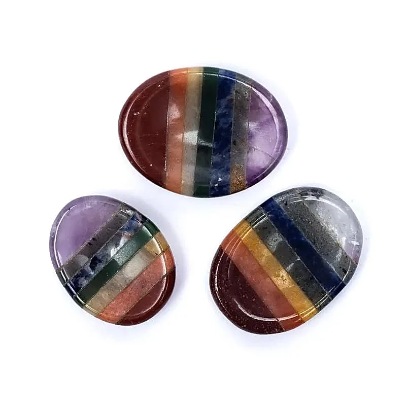 78324 Zorgenstenen 7 chakra's - ±2.5 x 4.5 cm - Afbeelding 1