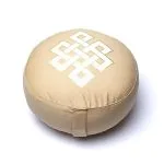 Meditatiekussen oneindige knoop beige biokatoen (OCS) - 33 cm x 17 cm